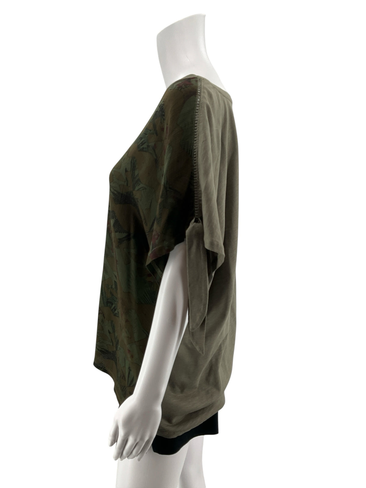 Desigual Palm Tropical Print Batwing Sleeve T-Shirt Top Green XL