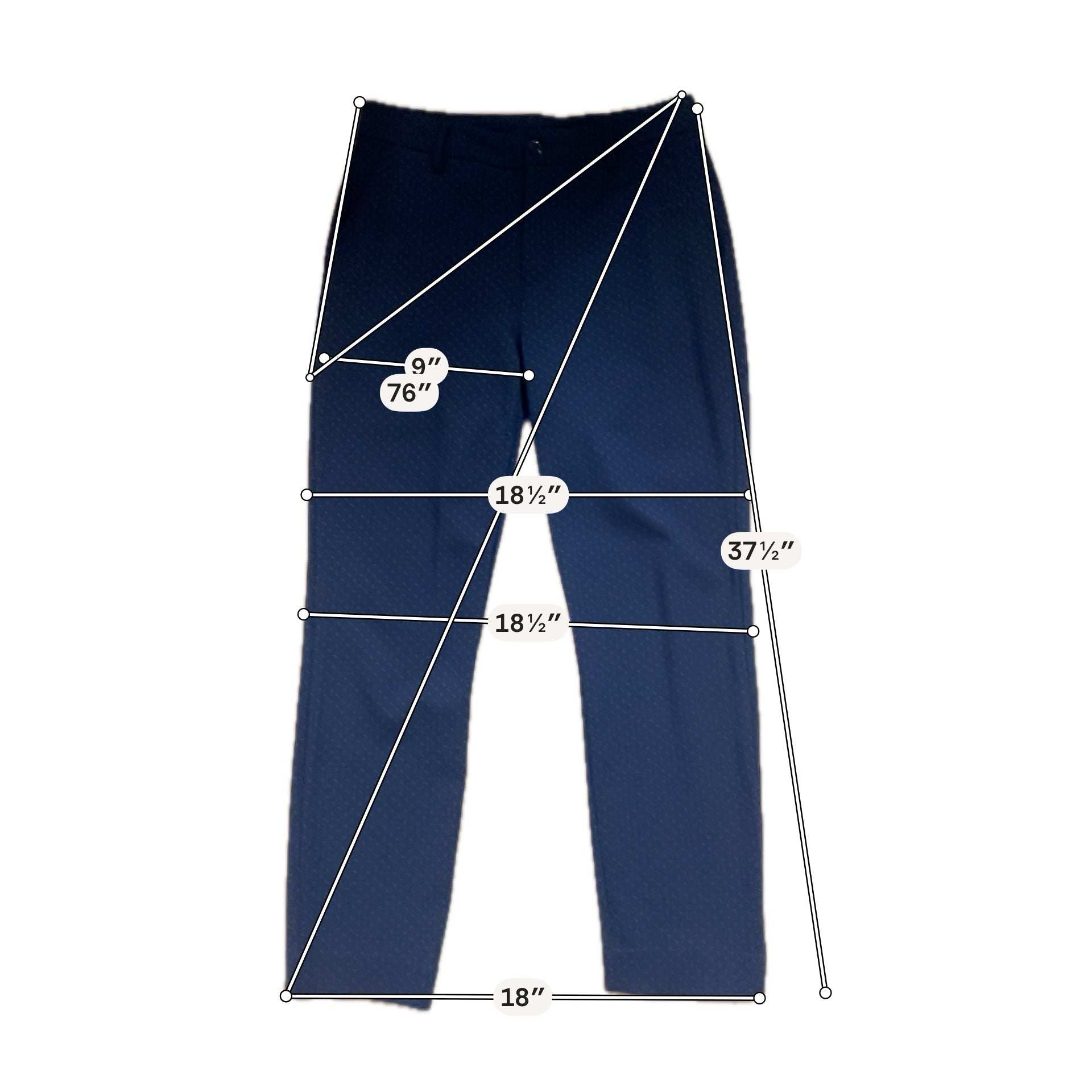 cabi Margaret Trouser Navy Metallic Dot Ankle Pants Size 6 Style 5679