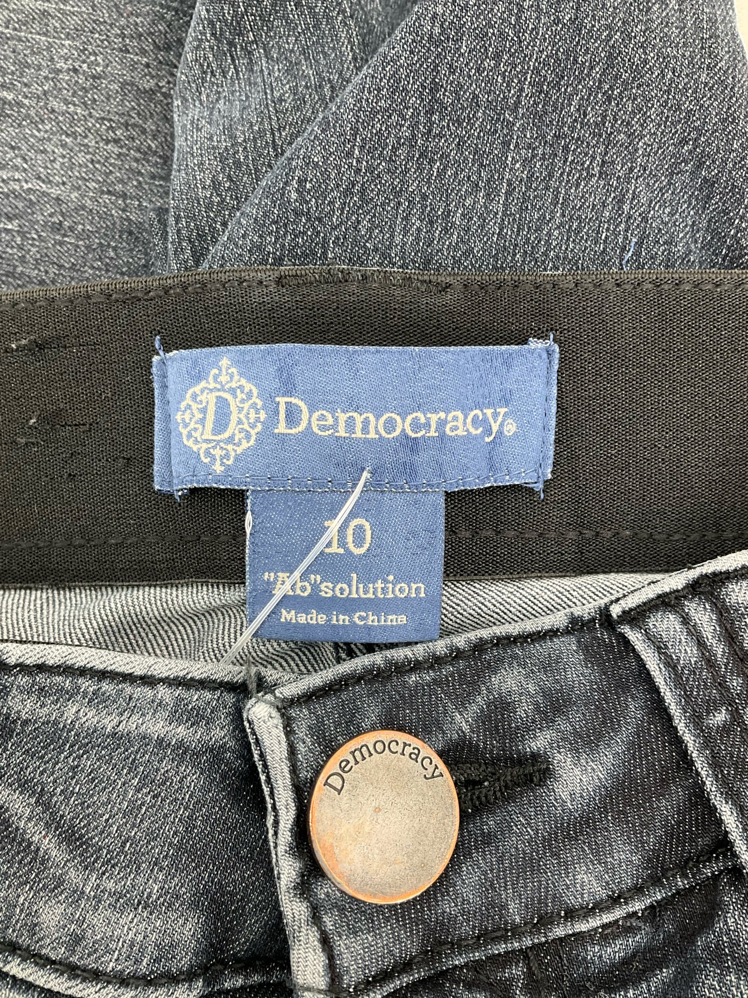 Democracy Size 10 Blue Solid Pre-Owned Ladies Jeans