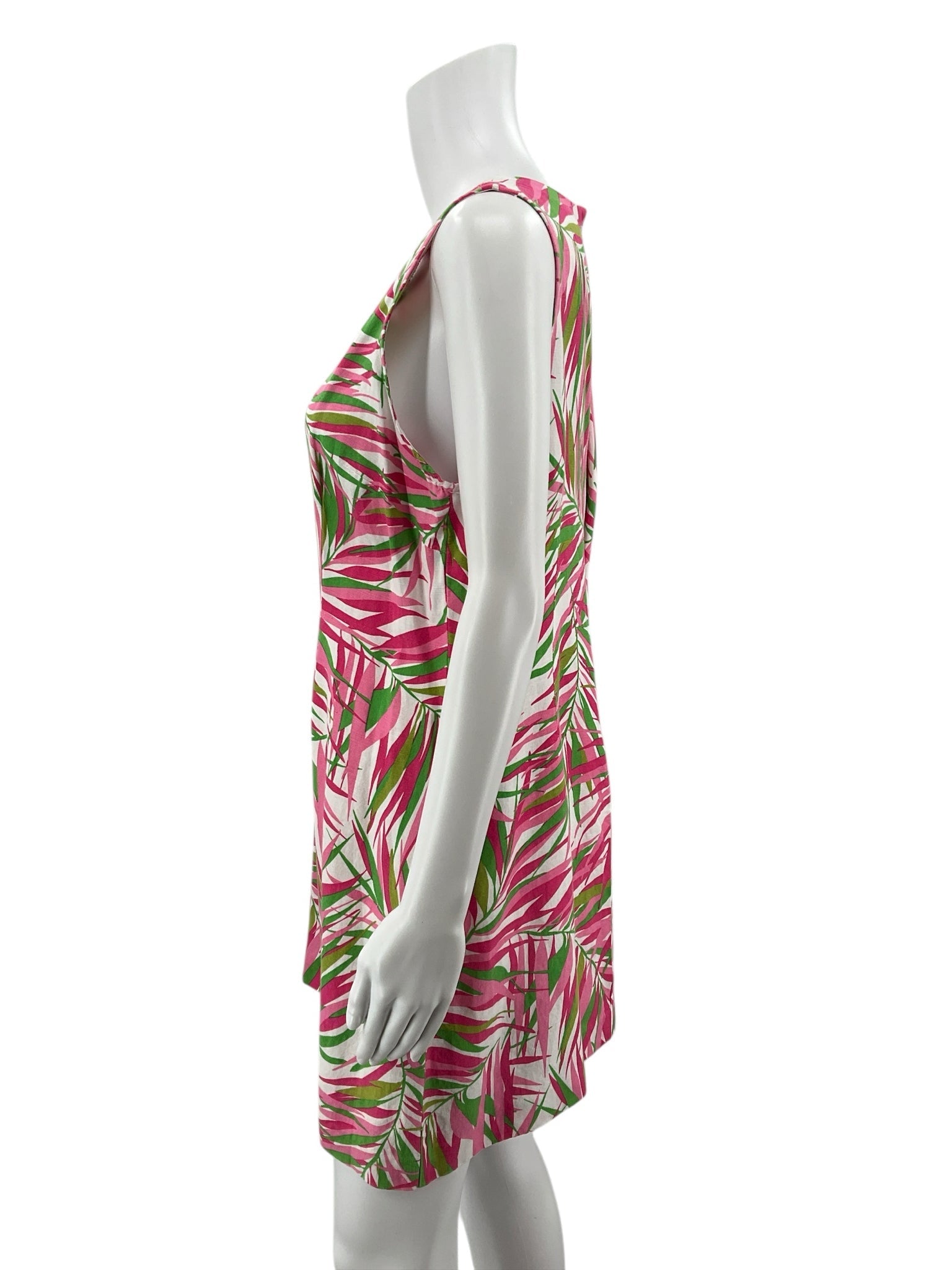 Ruby Rd Pink/White/Green Tropical Pre-Owned Ladies Dress - Size 12 Petite - Margaret’s Fine Consignment