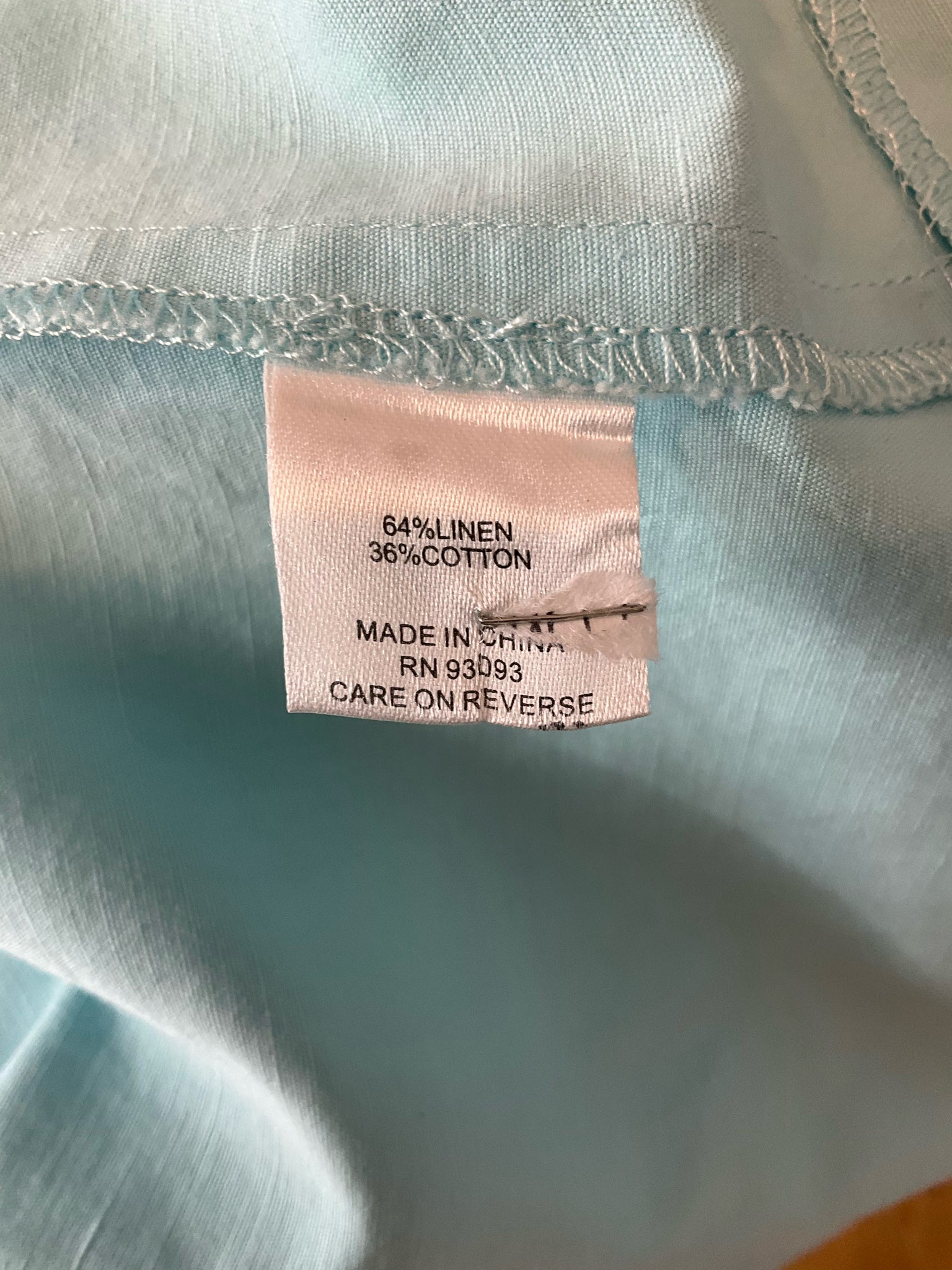 Tyler Boe Ruffle Neck Bow Back Linen Blend Shift Dress Size S Aqua