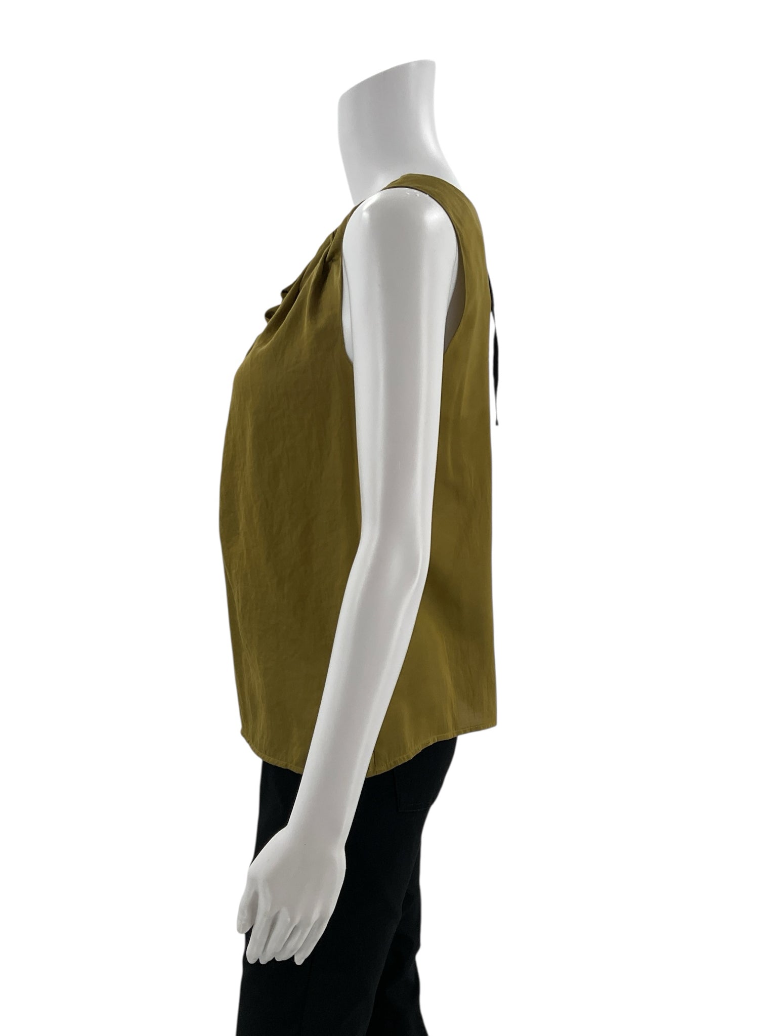 Ann Taylor LOFT Petite Twist Knot Sleeveless Shell Top Olive Green Size XS Petite