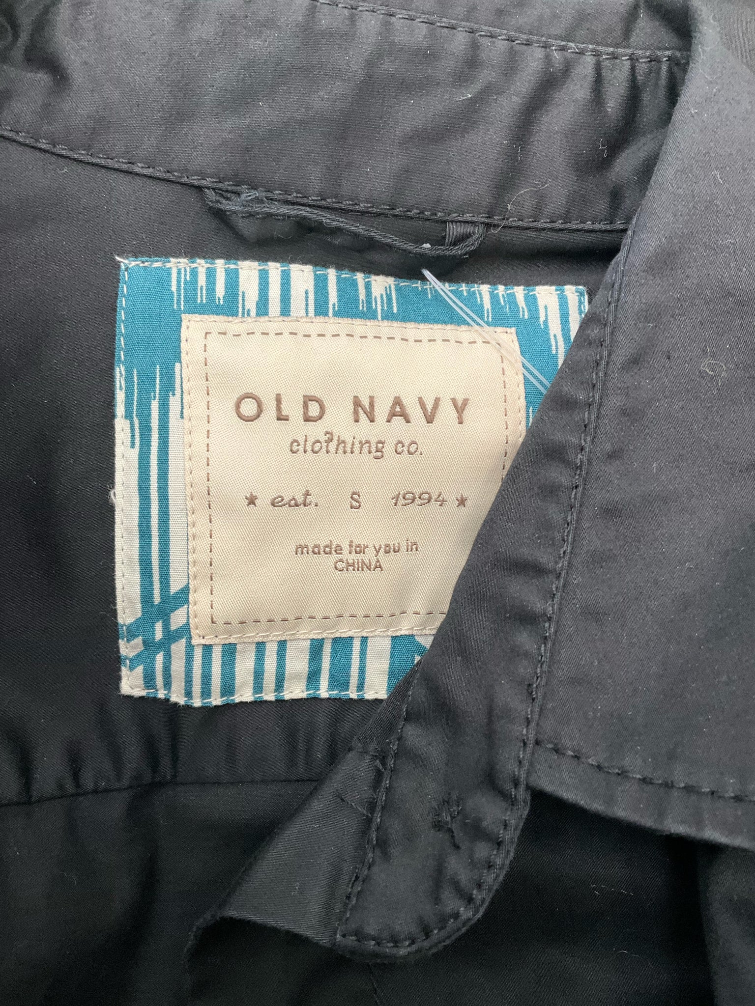 Old Navy Black Cotton Stretch Utility Jacket with Belt | Size Small - ONLINE ONLY