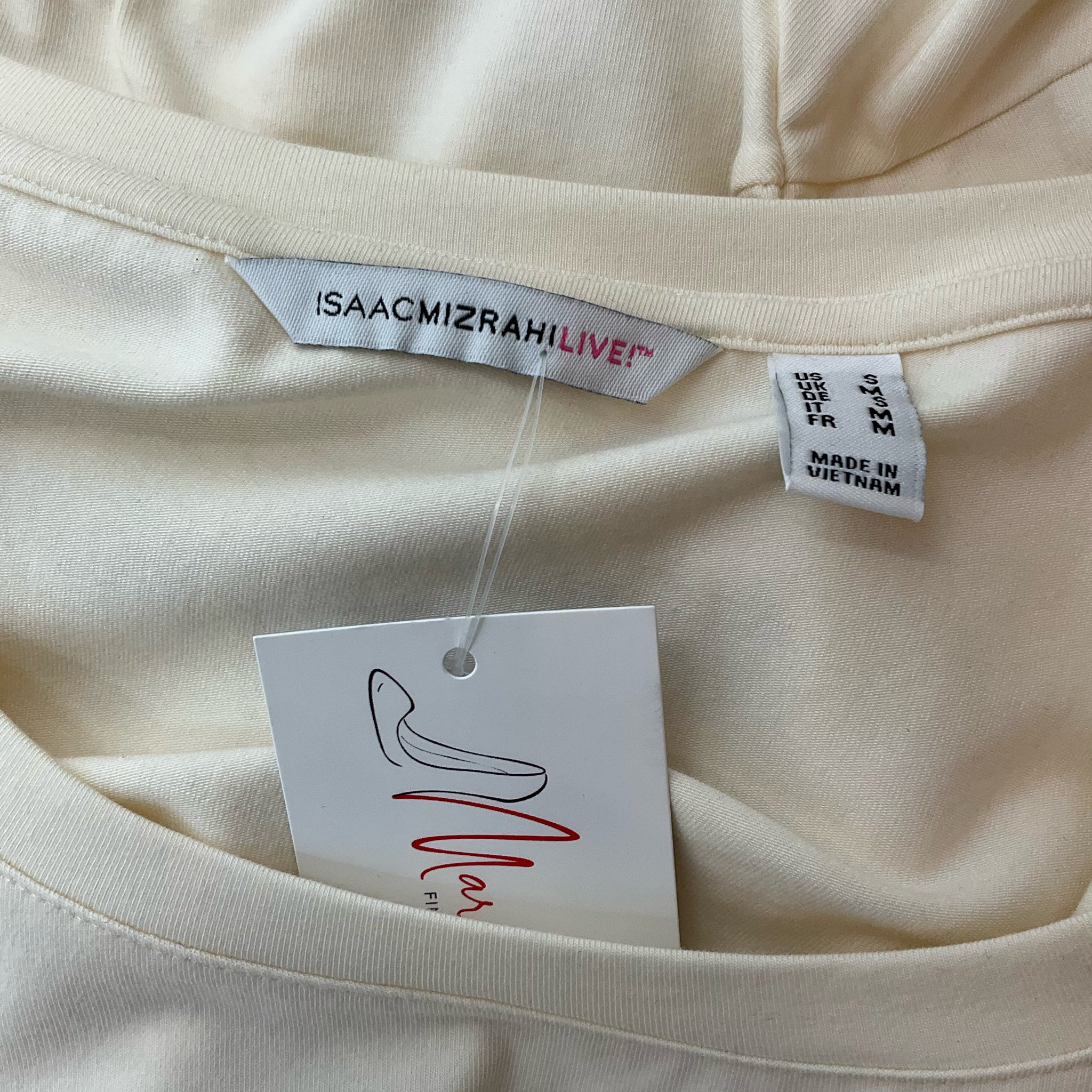 Issac Mizrahi Cream Solid Pre-Owned Ladies Top - Size Small - Margaret’s Fine Consignment
