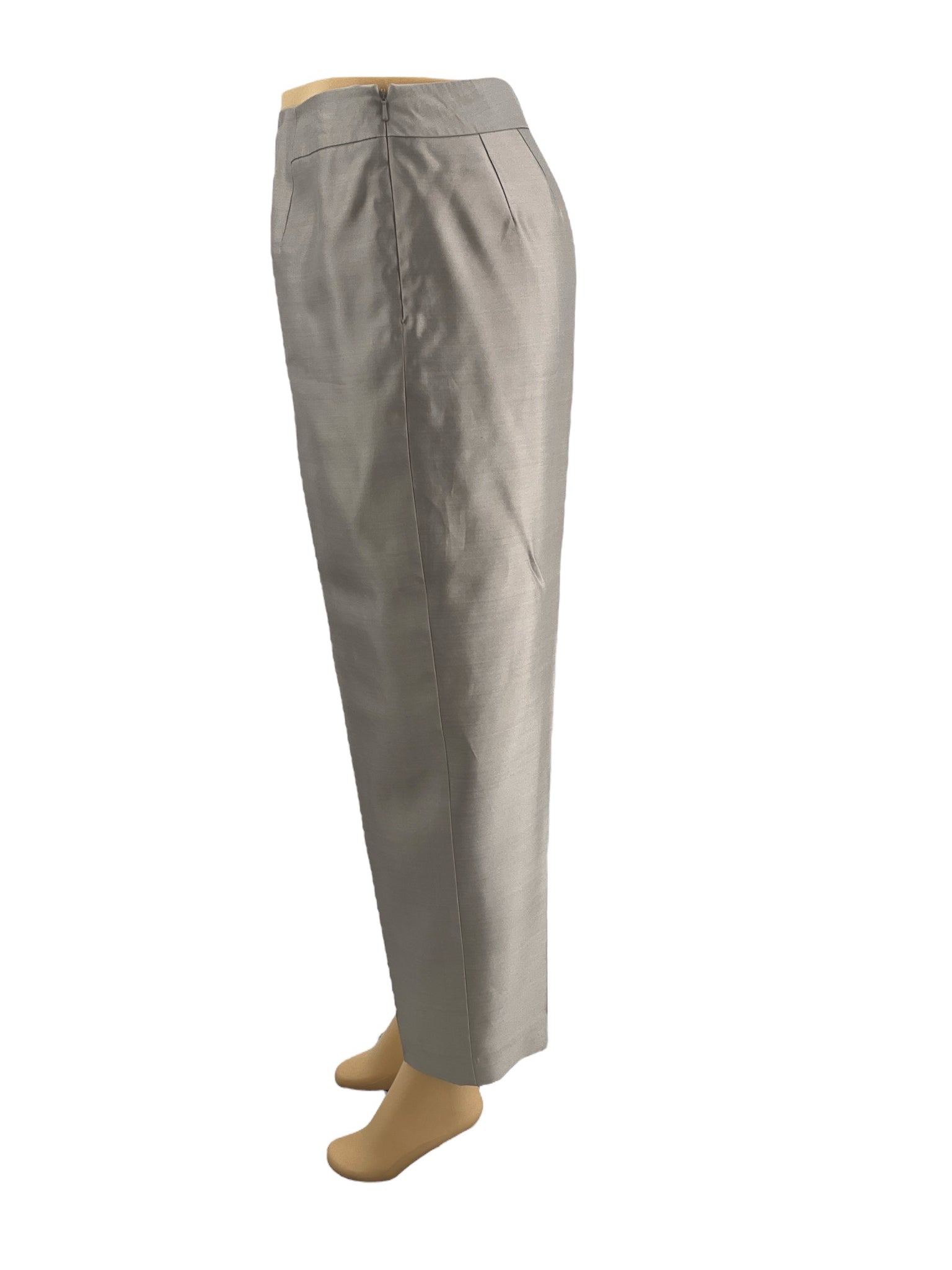 Talbots Gray Tapered Silk Pants – Size 6, Excellent Condition - Margaret’s Fine Consignment