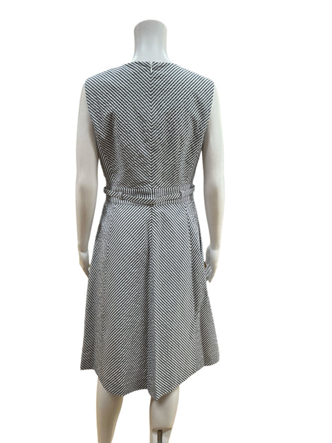 Brooks Brothers Blue & White Striped Sleeveless Sheath Dress Size 6