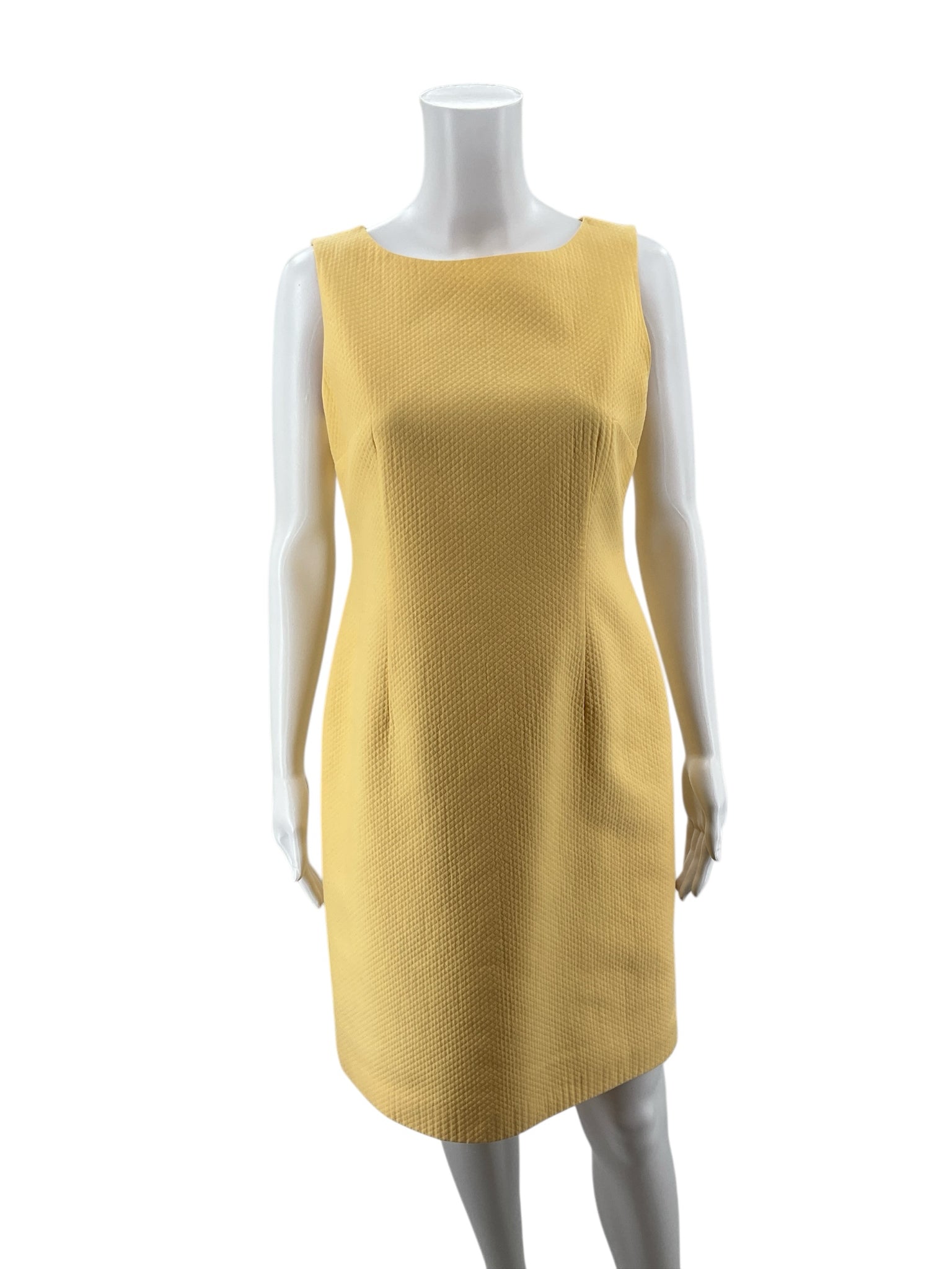 Talbots Yellow Textured Pre-Owned Ladies Dress - Size 8 Petite