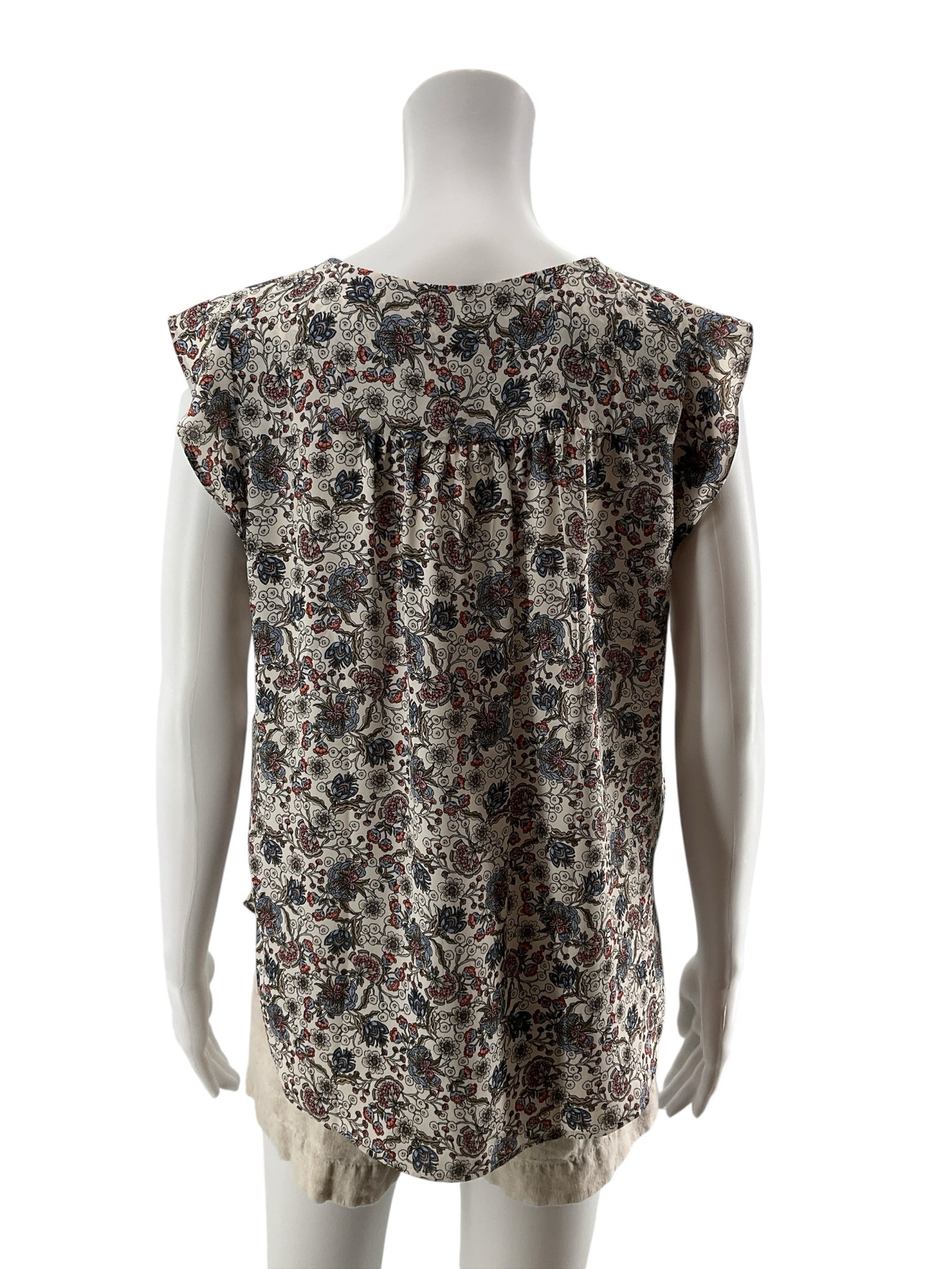 LOFT Petite Floral V-Neck Sleeveless Blouse Top Size Medium Petite