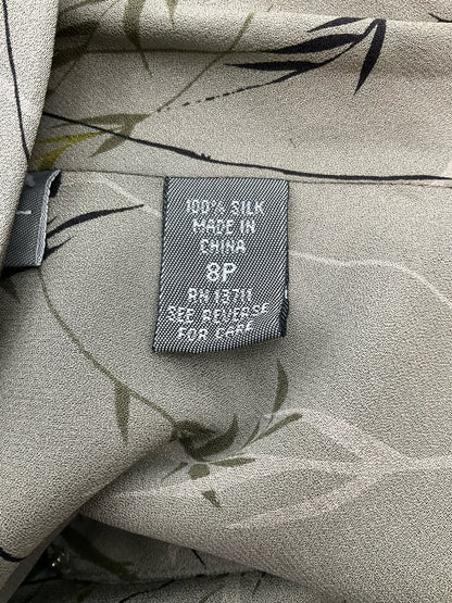 Kate Hill Olive/Multi Print Pre-Owned Ladies Blouse -  Size 8 Petite