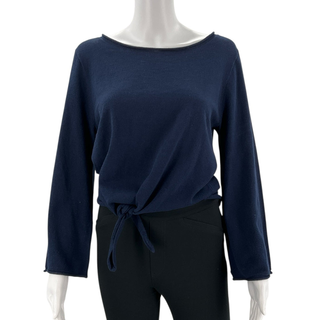 J. Crew Navy Ruffle Sleeve Top – Size Medium, New with Tags - Margaret’s Fine Consignment