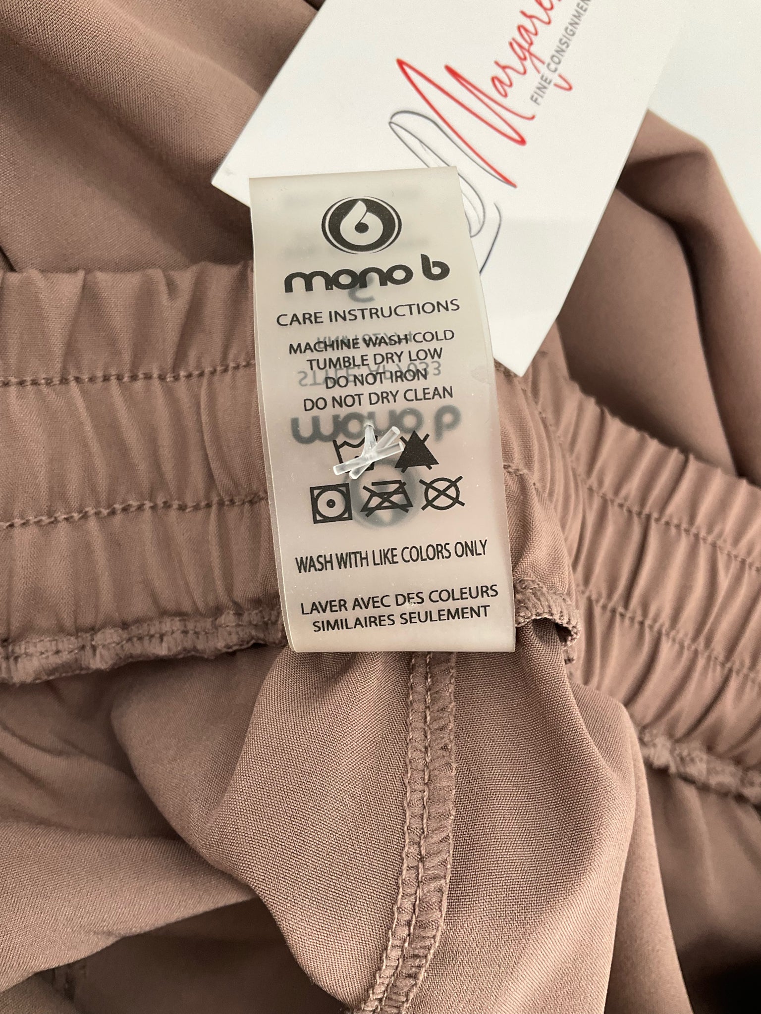 Mono B Size S Taupe Solid Activewear