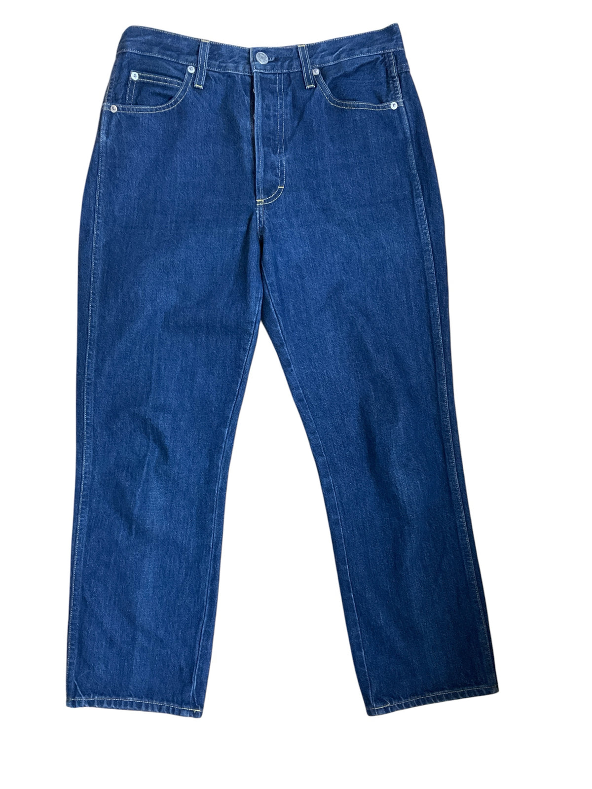Amo Loverboy High Rise Straight Leg Crop Jeans Indie Blue Size 28 - ONLINE ONLY