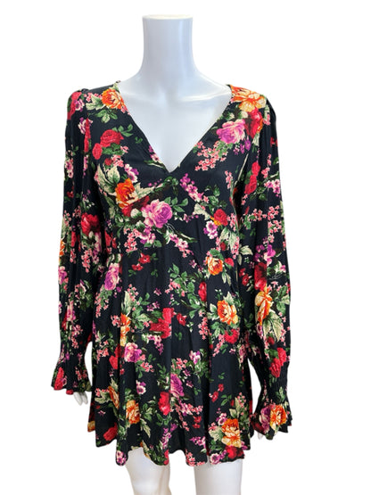 Oliviaceous Size Small Black Floral Pre-Owned Ladies Dress