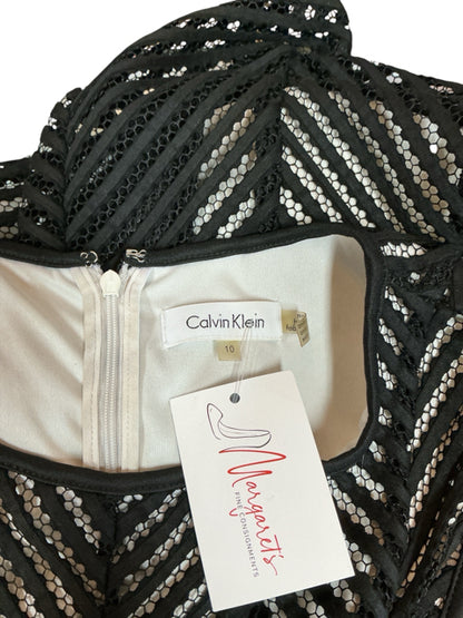 Calvin Klein Black/White Pre-Owned Ladies Dress - Size 10