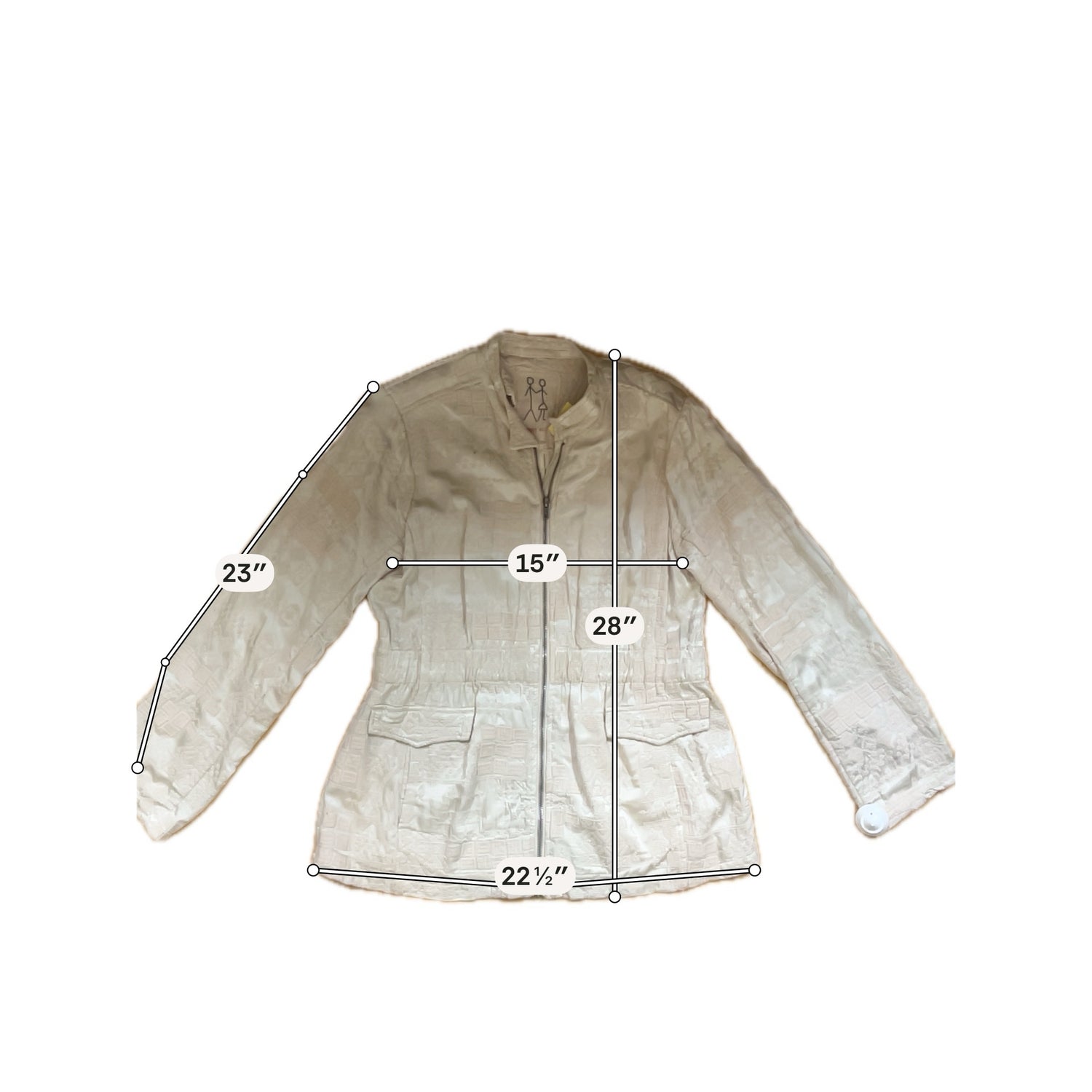 Johnny Was Giana Textured Embroidered Utility Jacket Cream Size Medium