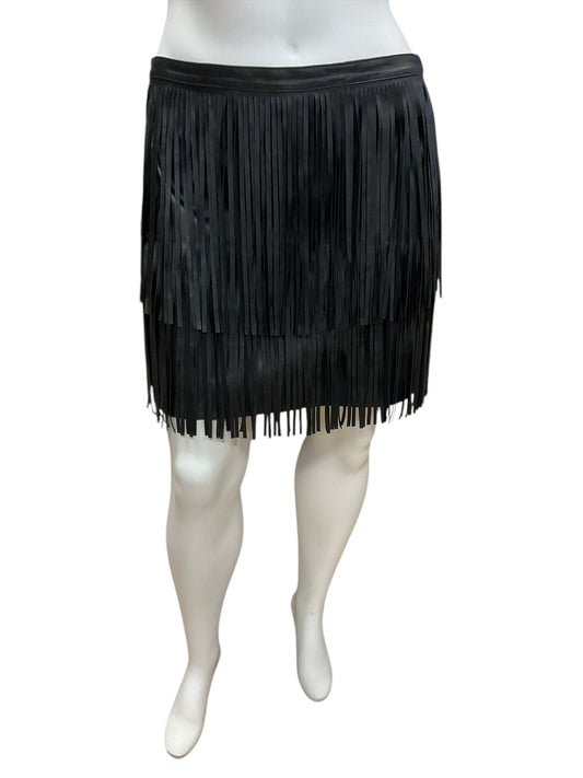 skye's the limit Size 16 Black Fringe Pre-Owned Skirt