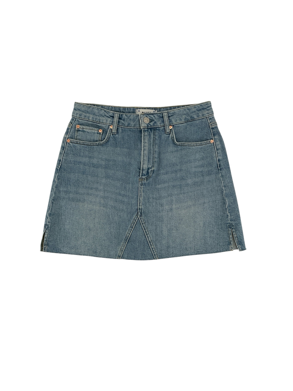 PAIGE Paige Jessie High-Waisted A-Line Denim Mini Skirt Raw Hem Blue Size 6