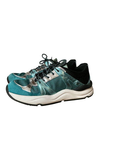 Geox Tabelya Teal Metallic Mixed Media Breathable Sneakers | Womens Size 10