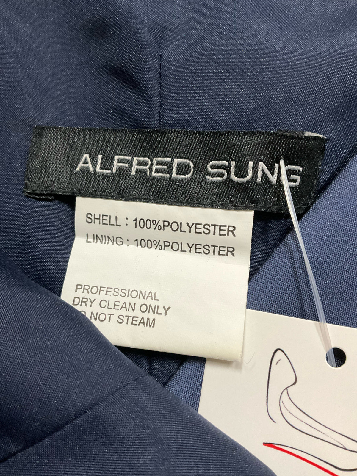 Alfred Sung Navy Blue Sleeveless V-Neck Tie-Waist Dress - Size 2 - ONLINE ONLY