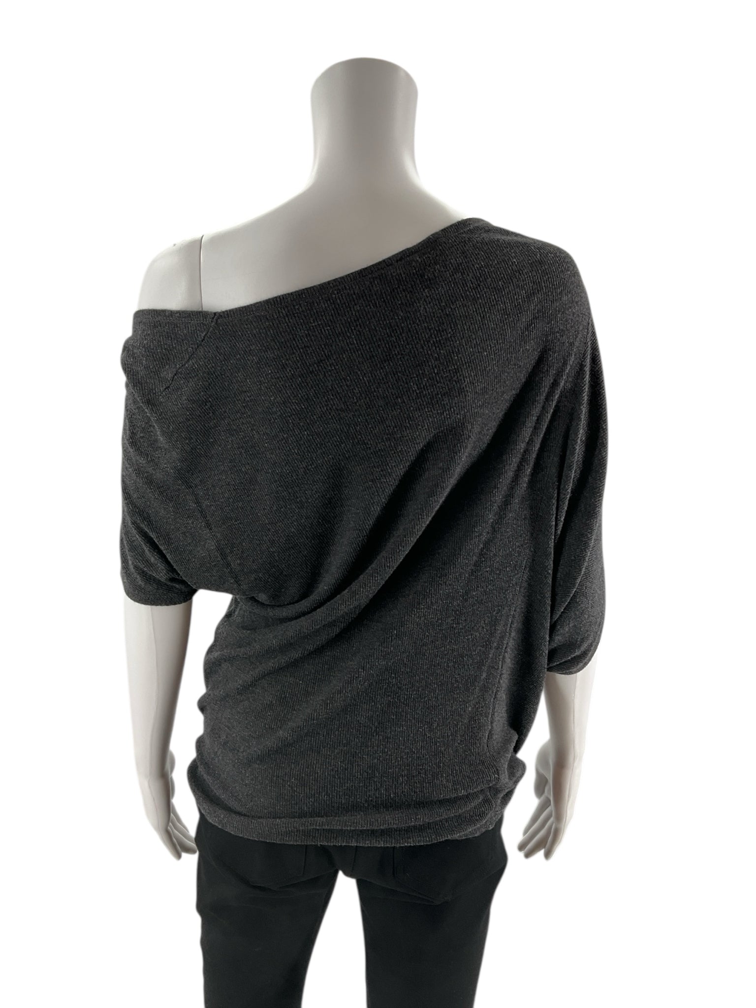Deletta - Charcoal Solid Pre-Owned Ladies Casual Top - Size S