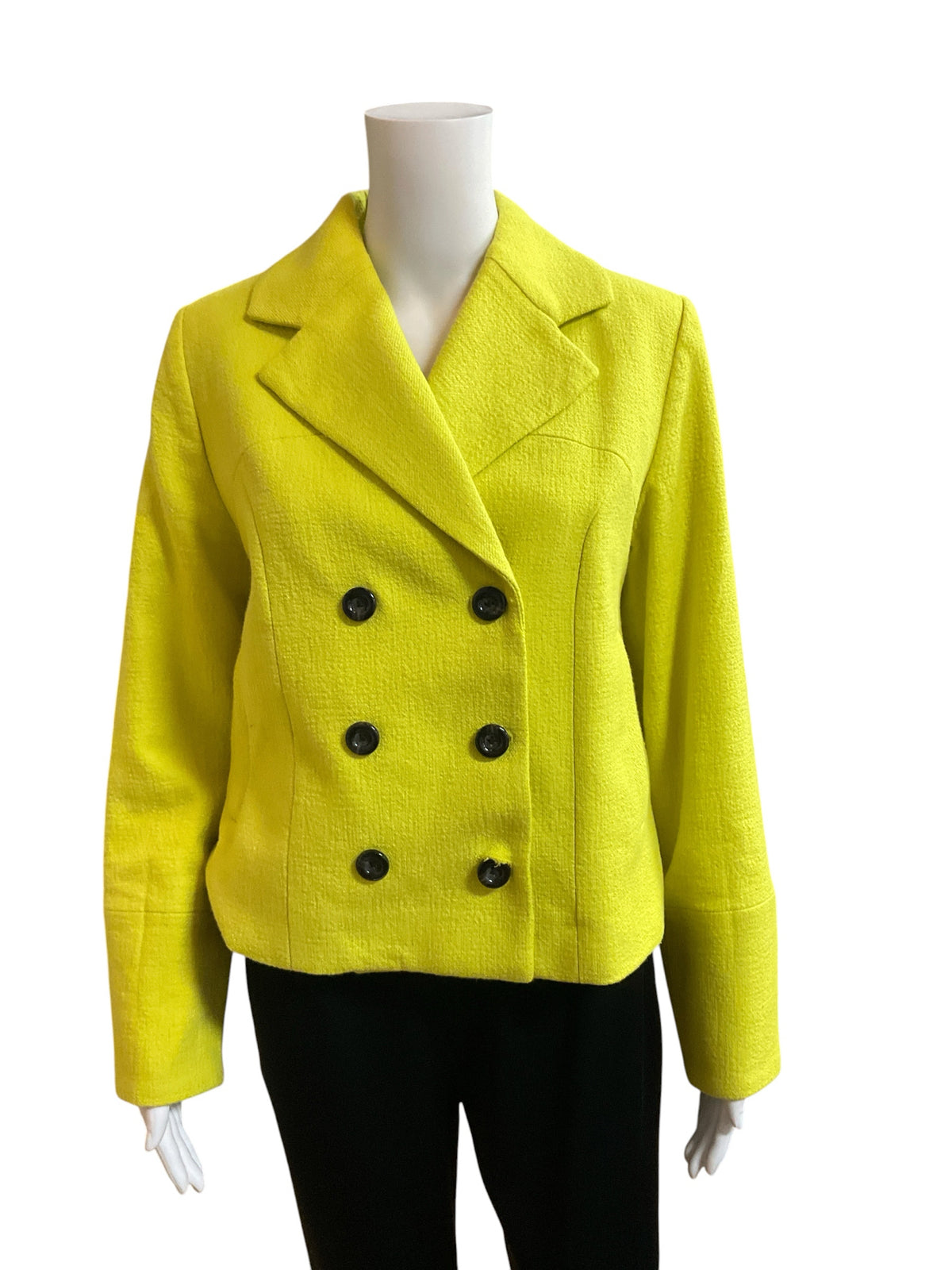 Maeve by Anthropologie Lilt Cropped Double-Breasted Blazer Jacket Green Small
