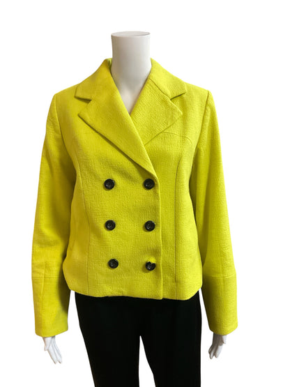 Maeve by Anthropologie Lilt Cropped Double-Breasted Blazer Jacket Green Small