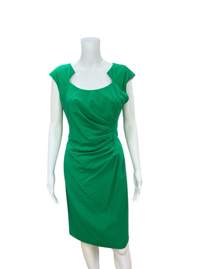 Ellen Tracy Green Solid Pre-Owned Ladies Dress - Size 12