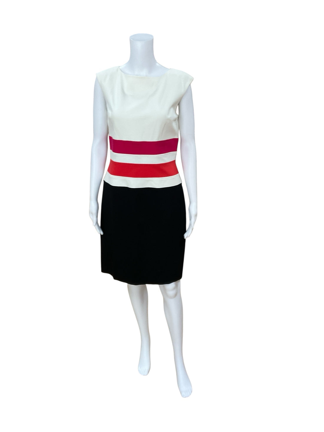 Ralph Lauren Cream/Black/Pink Solid Pre-Owned Ladies New With Tags Dress -  Size 10