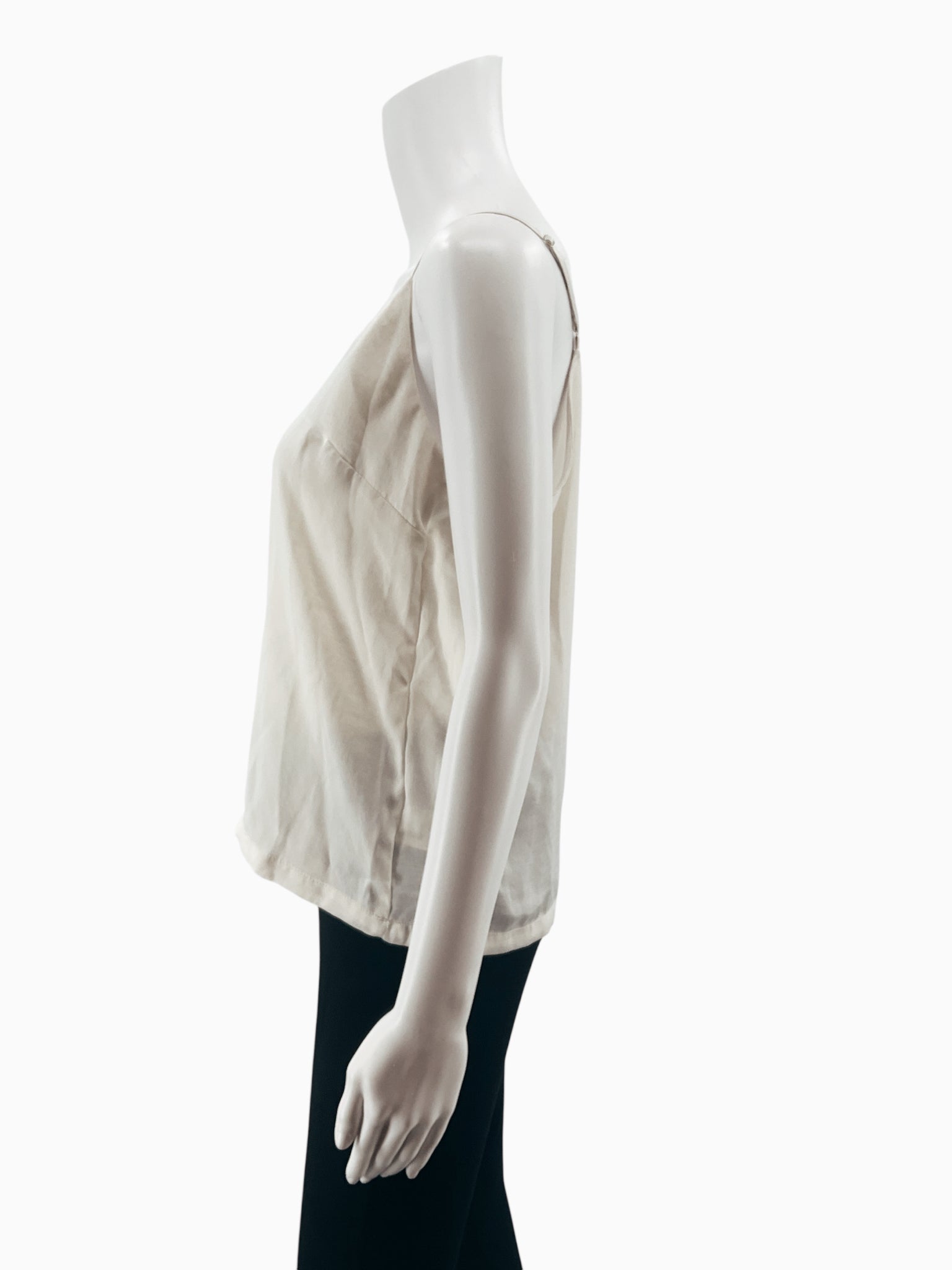 ProloguePrologue Cream Satin V-Neck Cami Top Size S | Adjustable Straps Minimalist