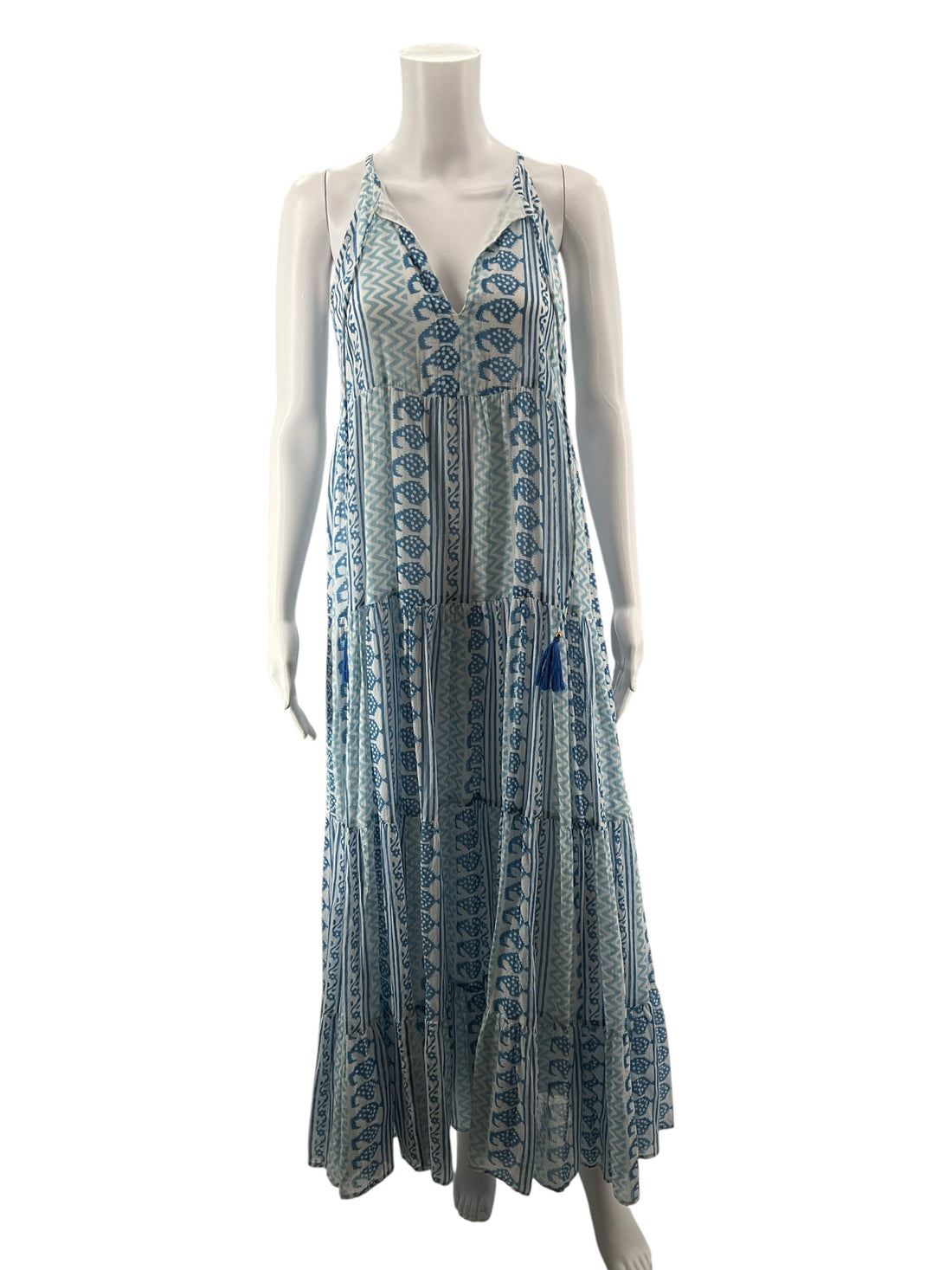 Oliphant blue/white Maxi Size XS blue/white Print Pre-Owned Ladies New With Tags Dress - Size XS