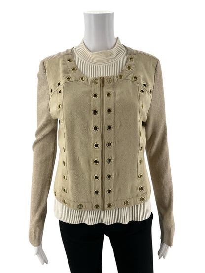 Cache Tan Suede Pre-Owned Ladies Jacket - Size Large - Margaret’s Fine Consignment