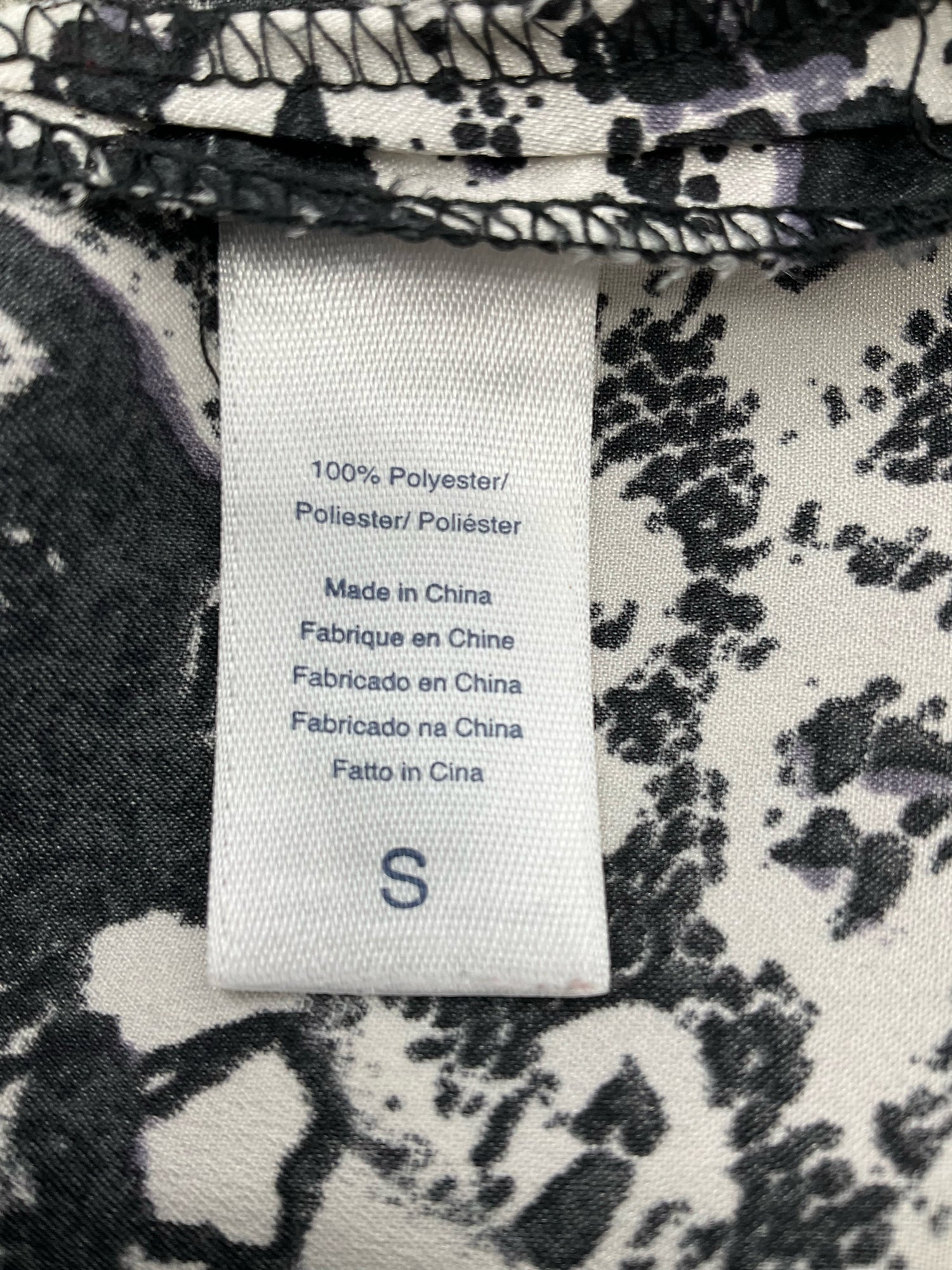 Oscar De La Renta Black/White Print Pre-Owned Ladies Dress - Size Small