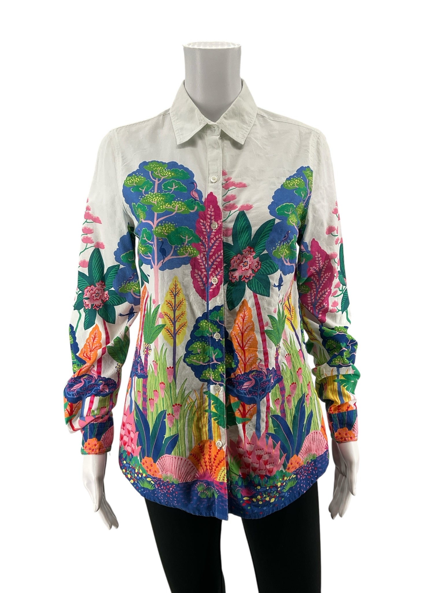 J. McLaughlin multi Button Down Painterly Garden Print Button Down Shirt Size XS - Size XS