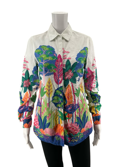 J. McLaughlin multi Button Down Painterly Garden Print Button Down Shirt Size XS - Size XS