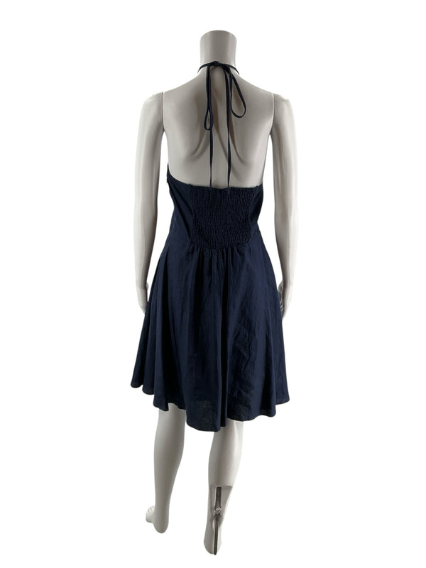 Lucy Paris Navy Solid Pre-Owned Ladies New with Tags Dress - Size Small