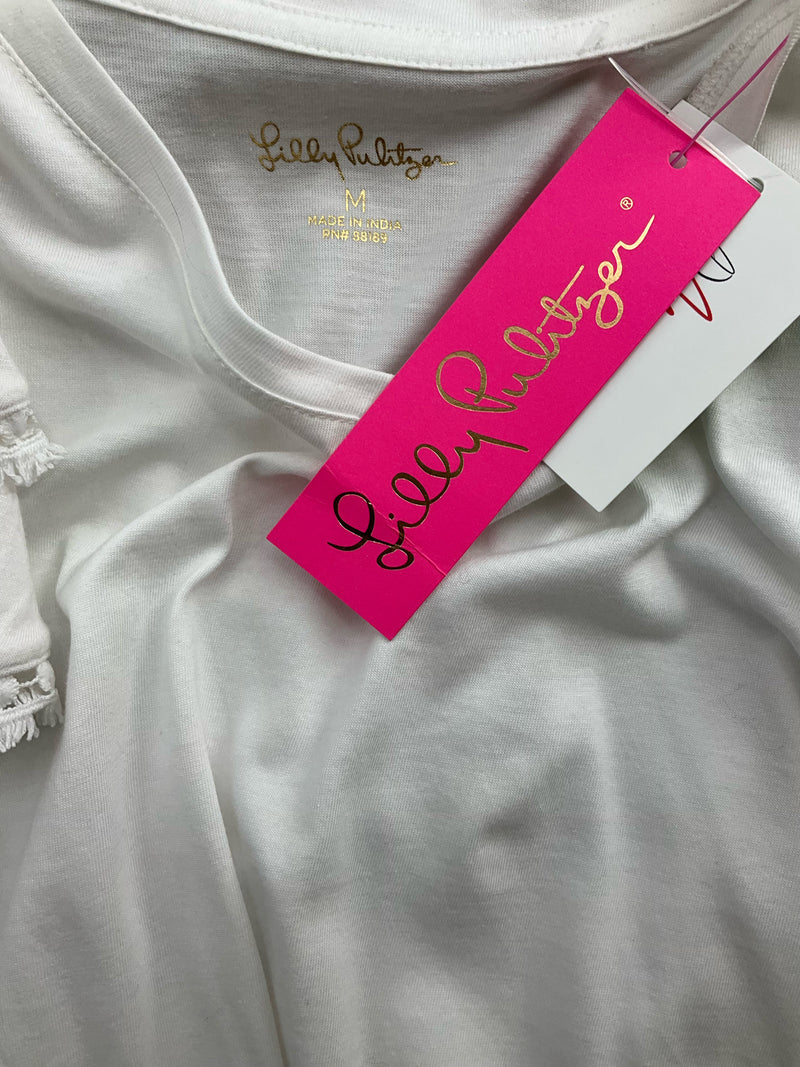 Lilly Pulitzer White Solid Pre-Owned Ladies Top - Size Medium