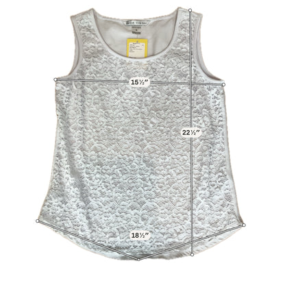 Peter Nygard Petites White Floral Lace Overlay Lined Tank Top | Size PS