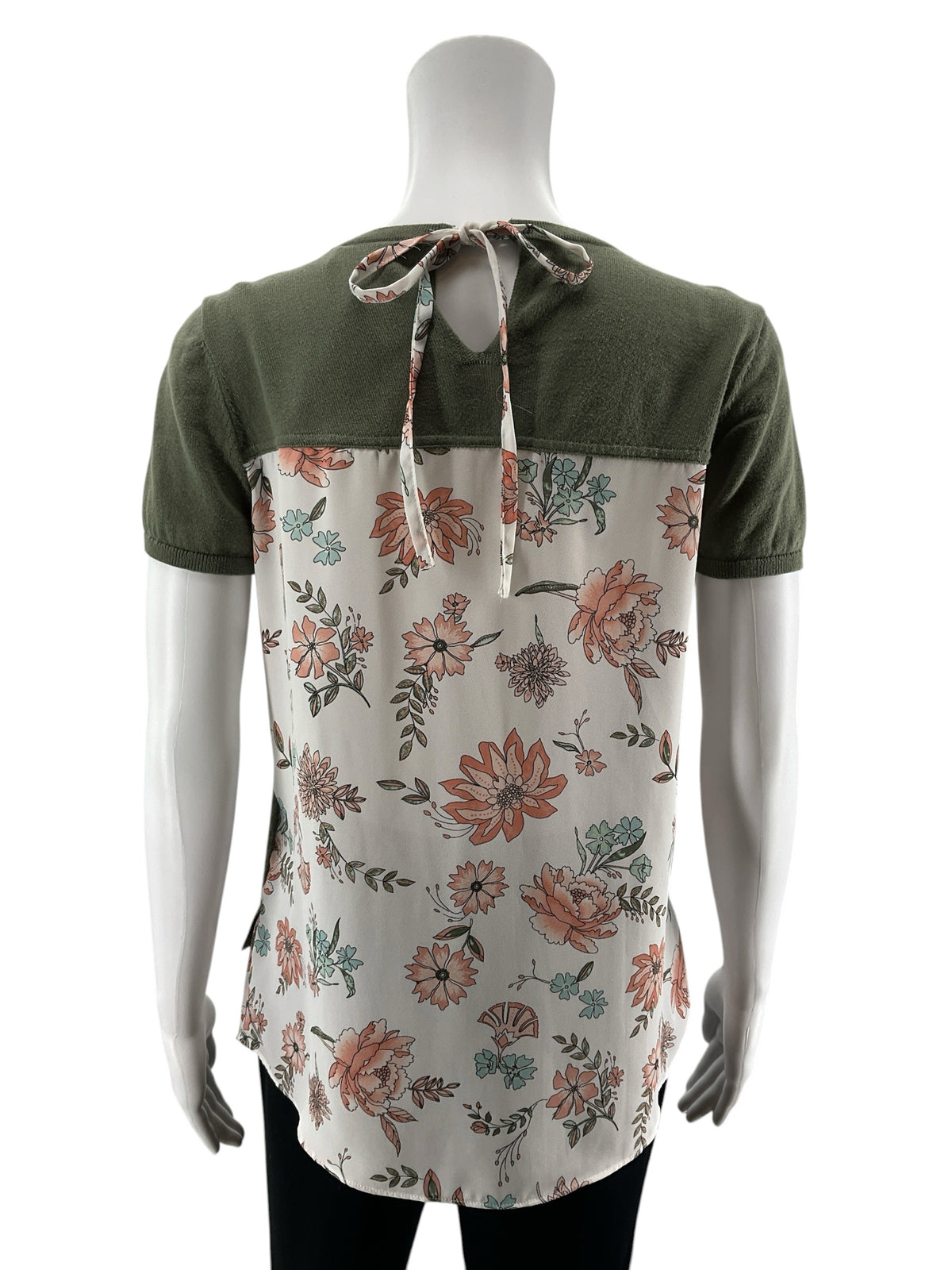 Loft Outlet Floral Layered Mixed-Media Top | Size Small - ONLINE ONLY