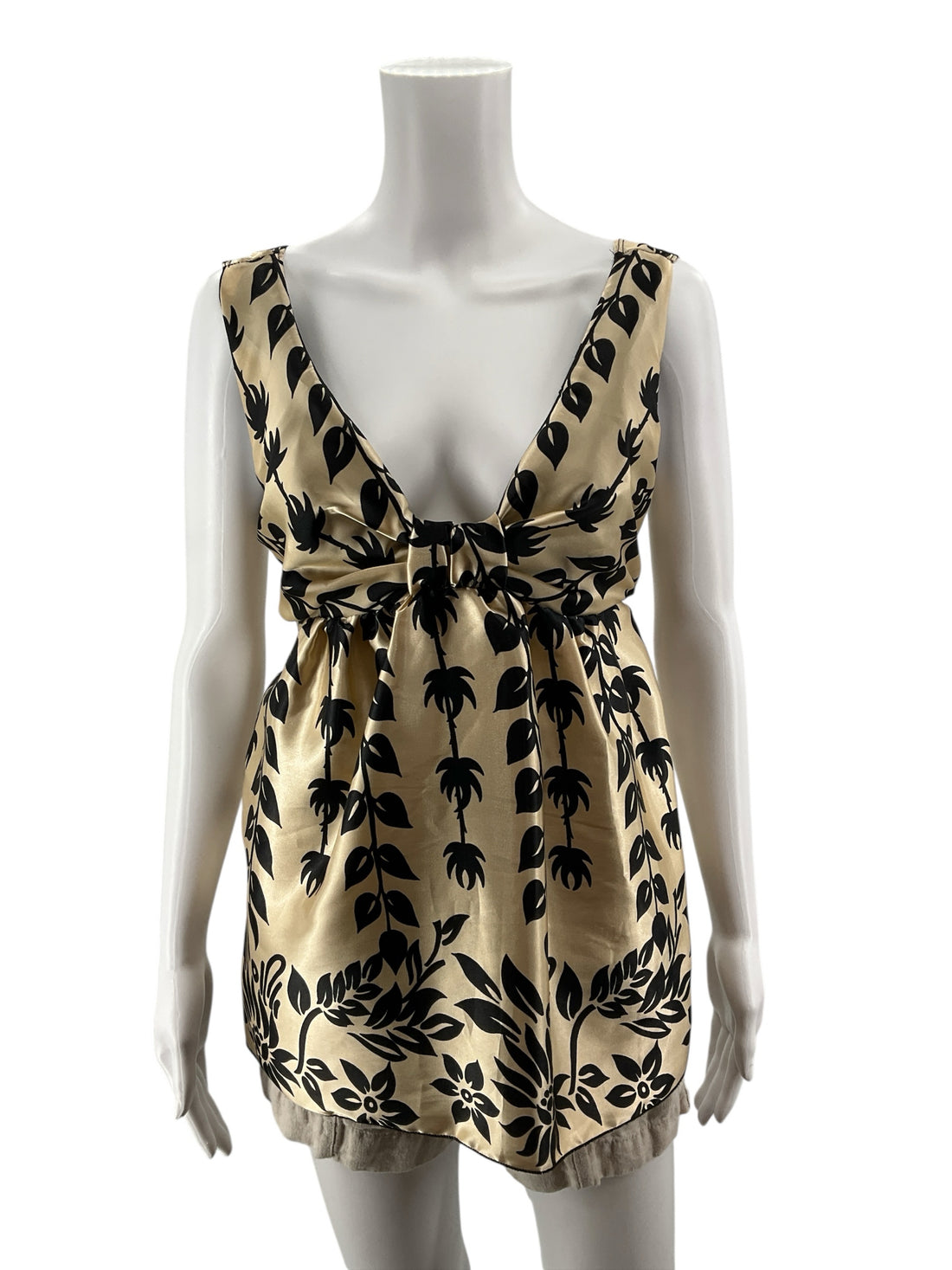 Day to Eve Beginnings Tropical Satin Babydoll Cami Top Size Small