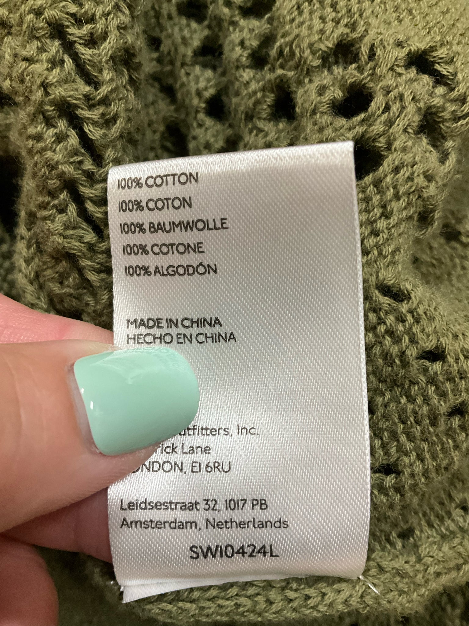 Pilcro and the Letterpress Olive Green Waffle Knit Henley Top Size Medium