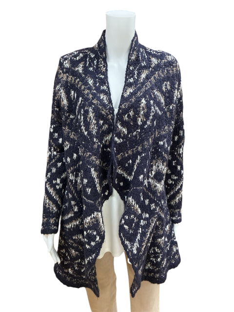 Lucky Size Small Navy/Tan Print Pre-Owned Shrug