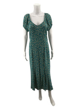 Madewell teal/tan Maxi Teal & Tan Floral Smocked Back Maxi Dress Size 4 - Size 4