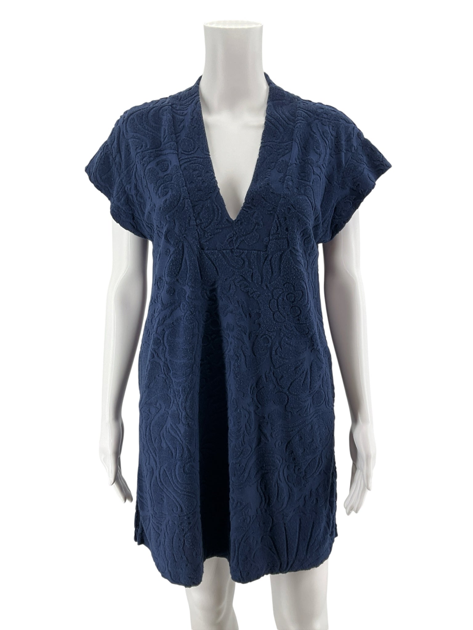 Lilly Pulitzer Colette Tunic Navy Jacquard V-Neck Cover-Up Top Size S - Effortless Coastal Chic: The Lilly Pulitzer Colette Tunic