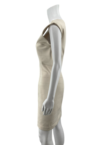 French Connection Spotlight Bandage Bodycon Dress Tan Size 12