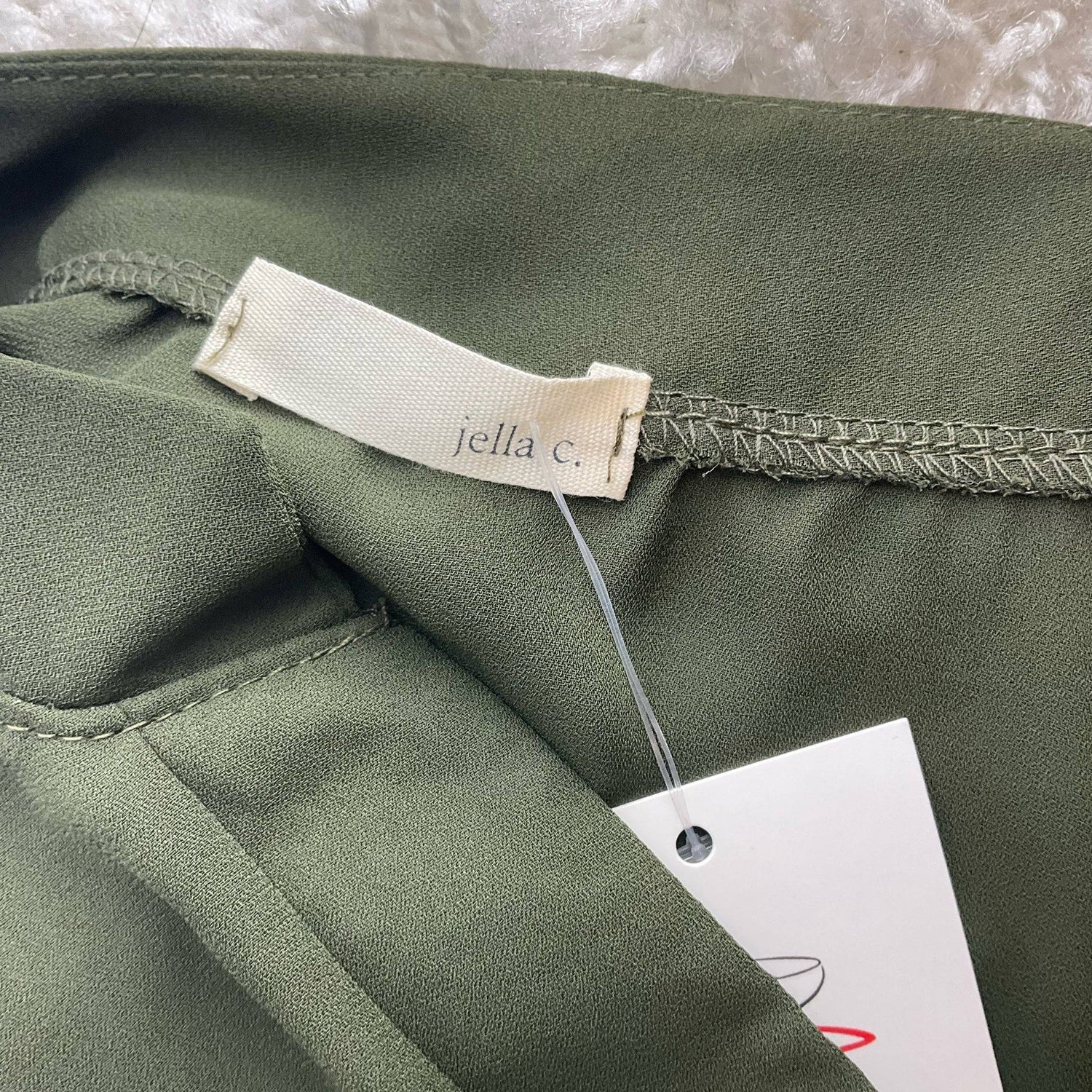 Jella C Olive Solid Pre-Owned Ladies Top - Size Small - Margaret’s Fine Consignment