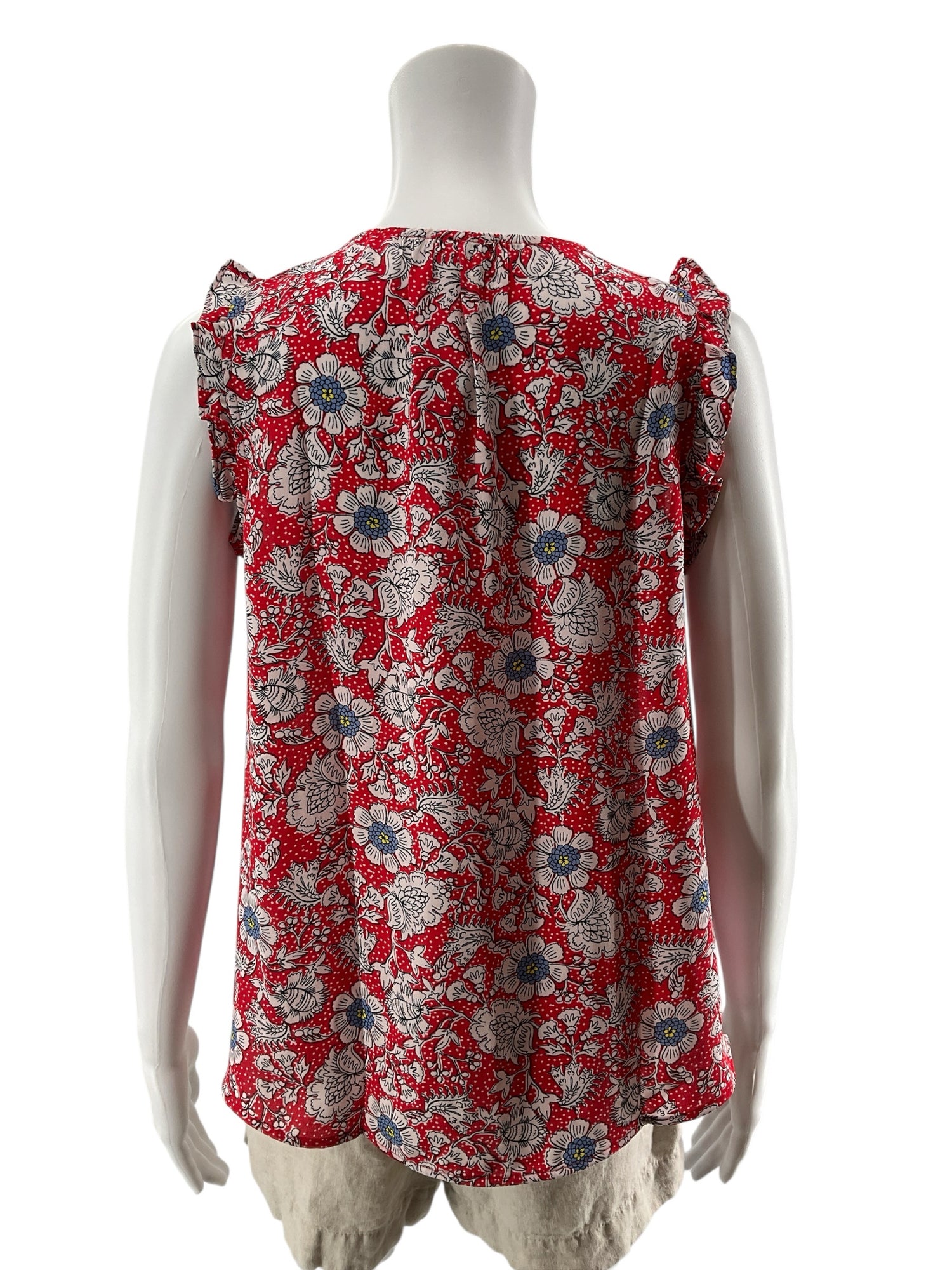 LOFT Outlet Floral Polka Dot Flutter Sleeve Top | Size Small Petite NWT