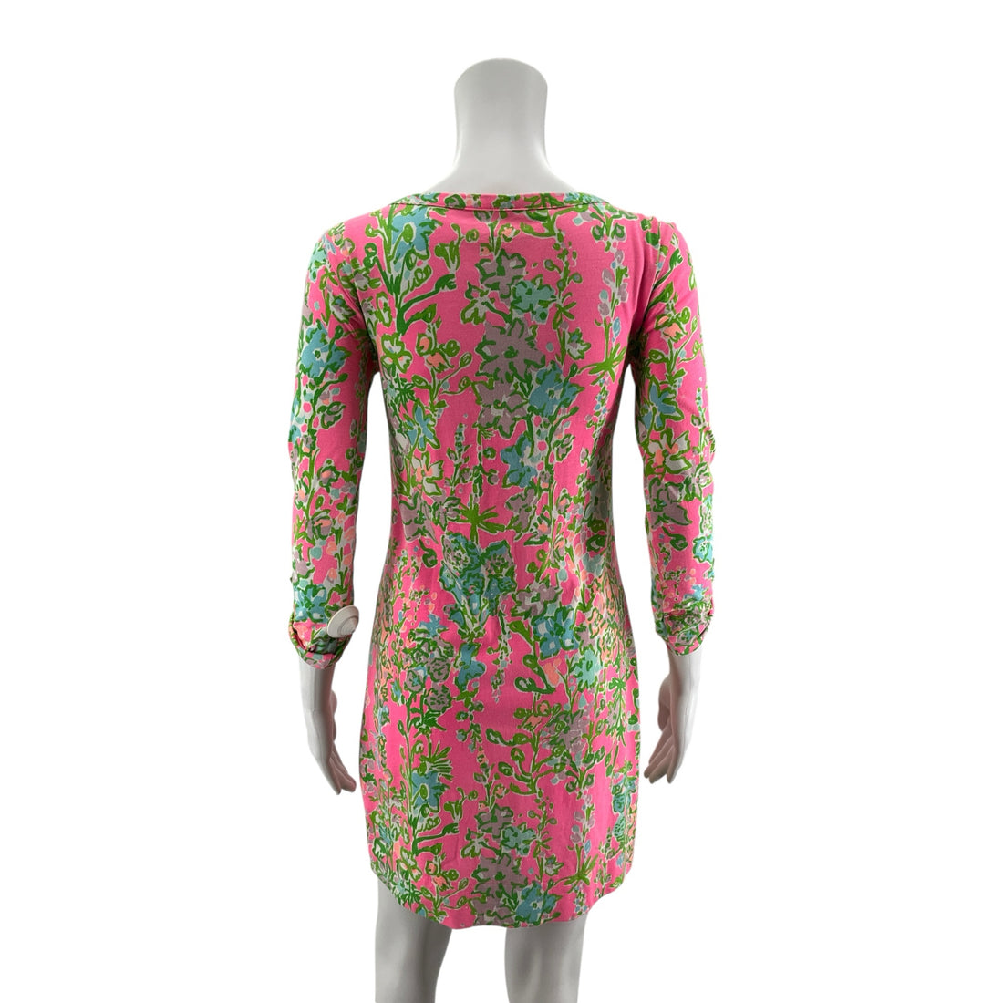 Lilly Pulitzer Marlowe Dress XS Pink Floral Lobstah Roll Pima Cotton