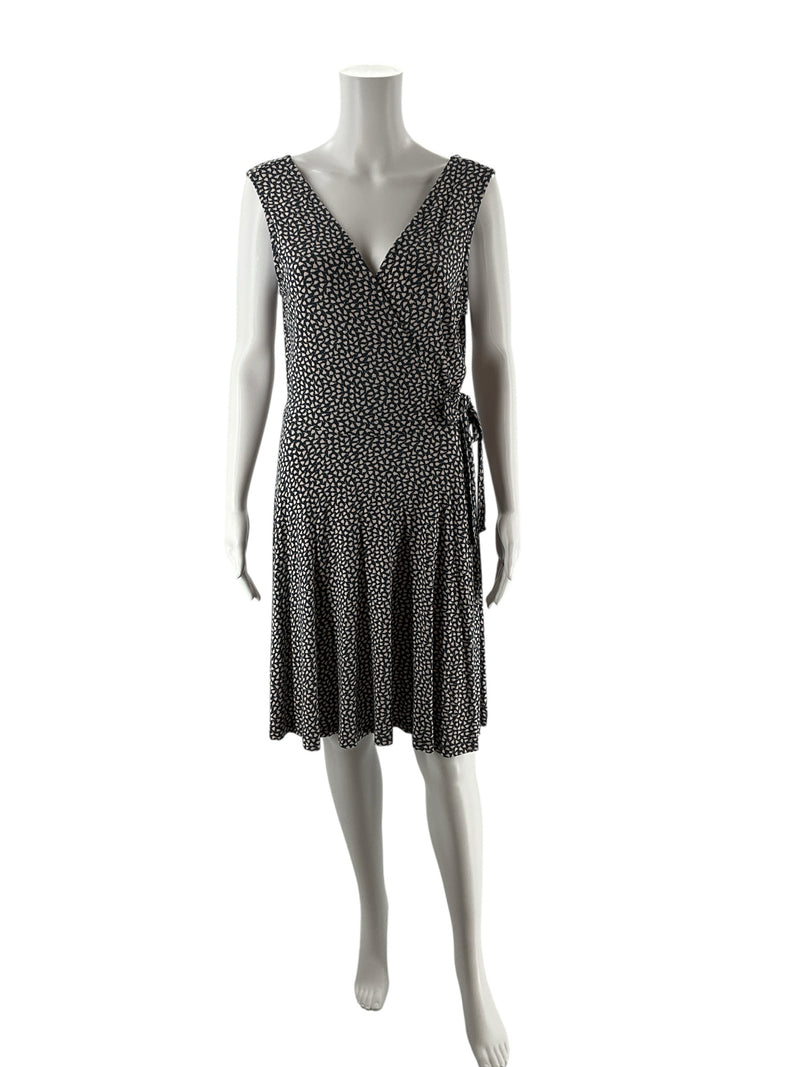 Lascana Navy/Pink Print Pre-Owned Ladies Dress - Size Small