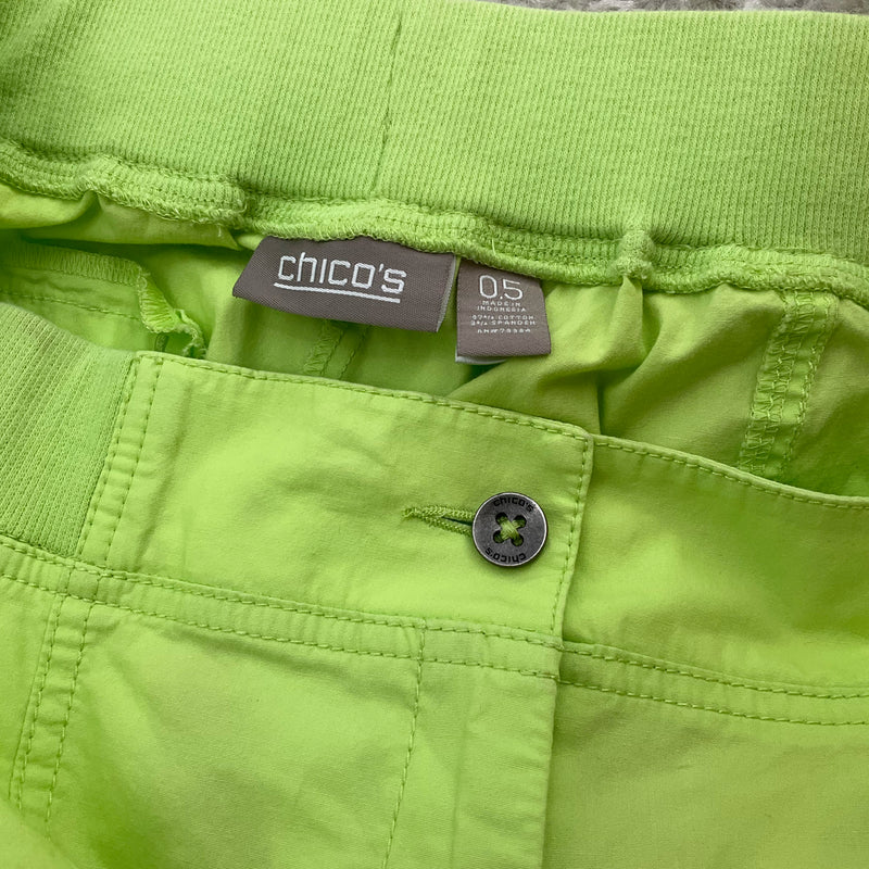 Chico's Lime Green Solid Pre-Owned Ladies Capri Pants - Size 6 - Margaret’s Fine Consignment