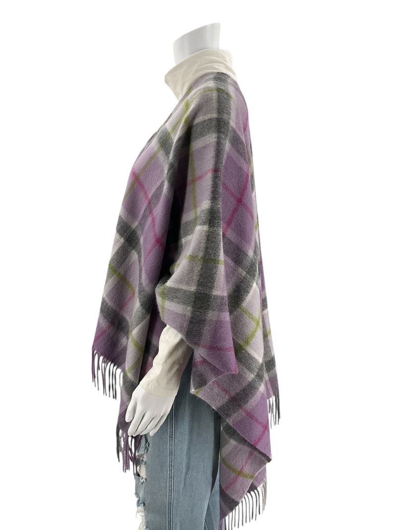 Edinburgh Lavender/Green/Gray Plaid Pre-Owned Ladies Shrug - Size One Size Fits Most